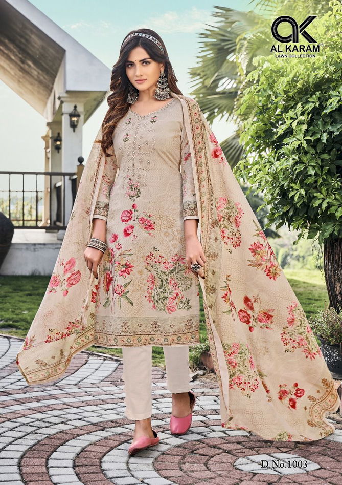 Al Karam Gulfam 1 Casual Wear Wholesale Printed Cotton Dress Material 